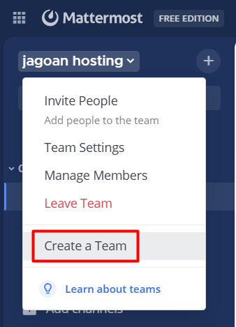 CREATE TEAM