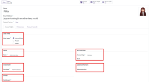 hak akses pengguna Odoo