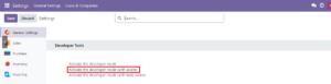 developer mode Odoo