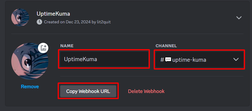 name webhook