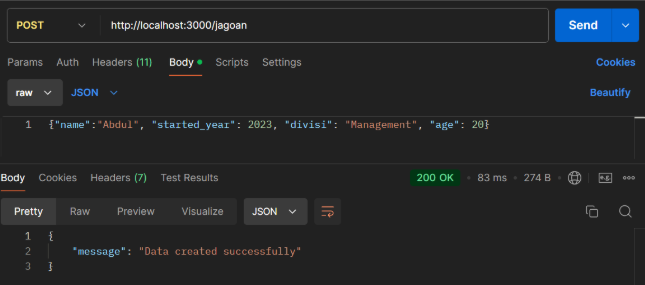 Post Method Membuat REST API dengan Node.js