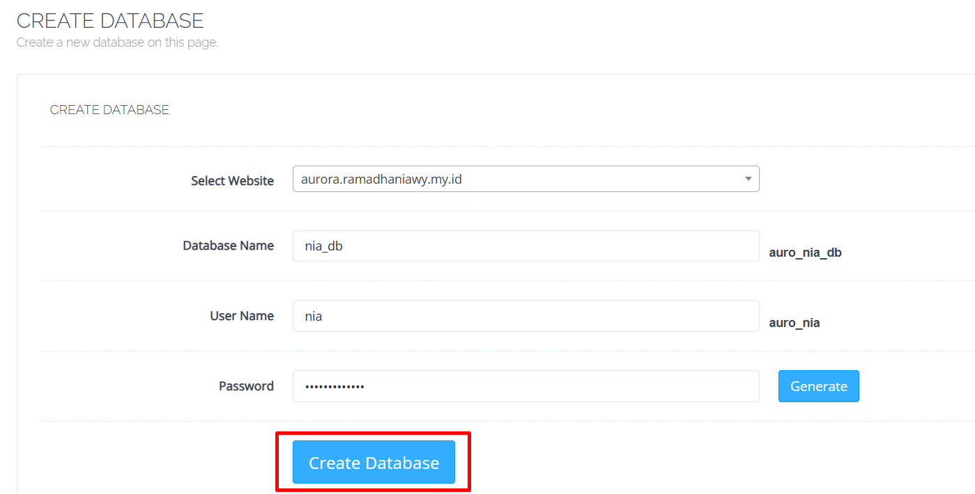 Create Database