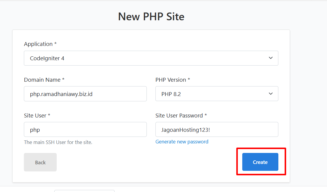 setup php site