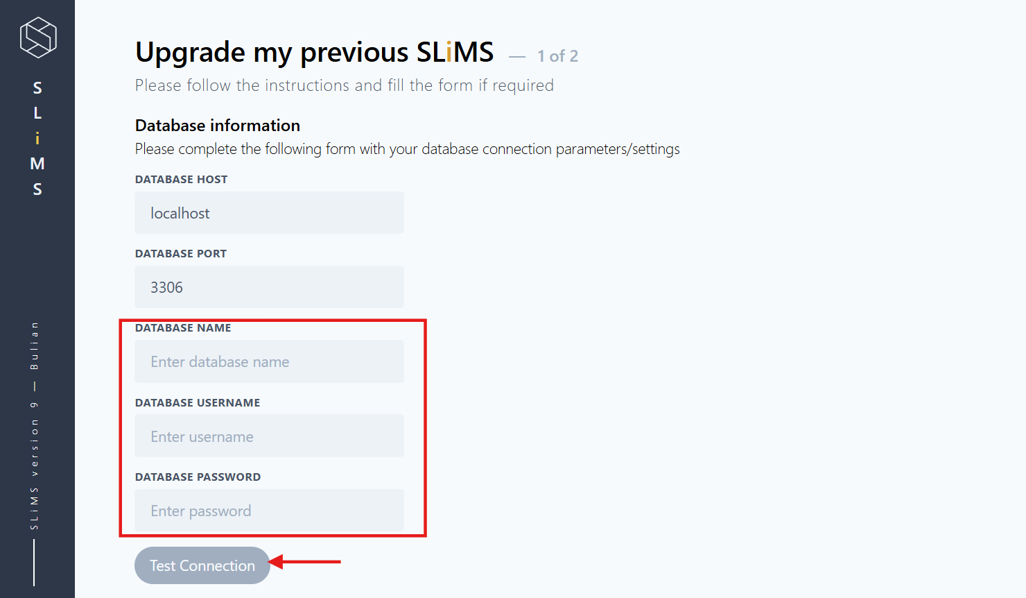 Kredensial Database Update SLiMS