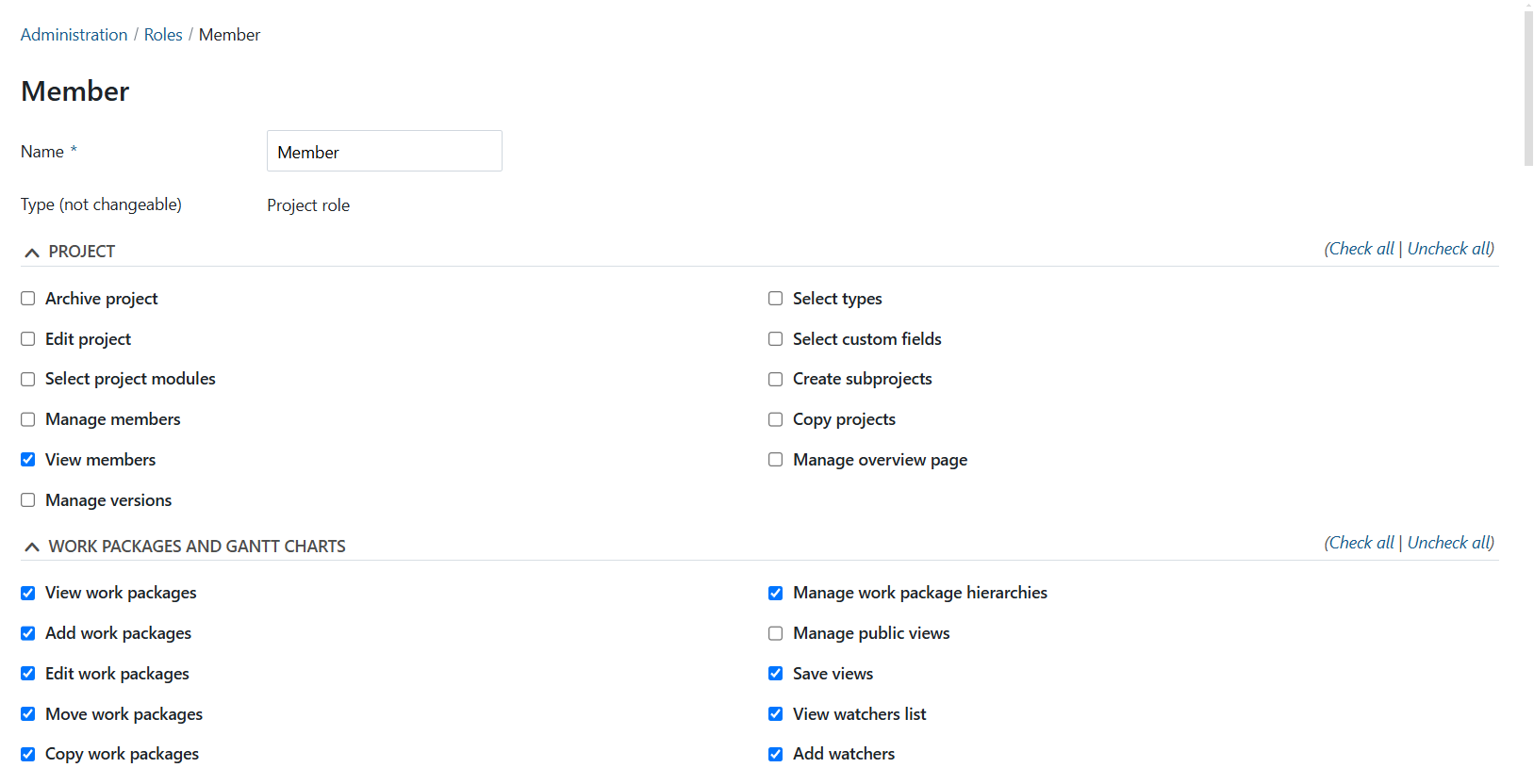 Setting Role & Permissions