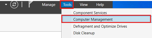 Menu Computer Management