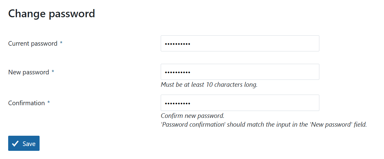 form change password