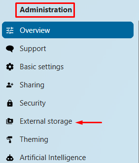 Pilih External storage