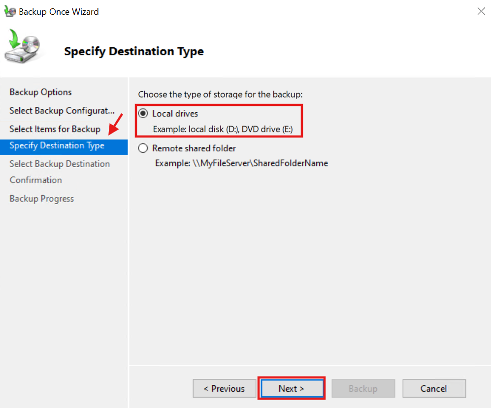 Bagian Specify Destination