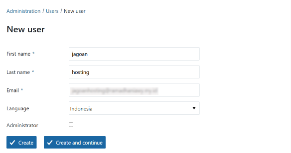 Form Tambah Pengguna Baru di OpenProject