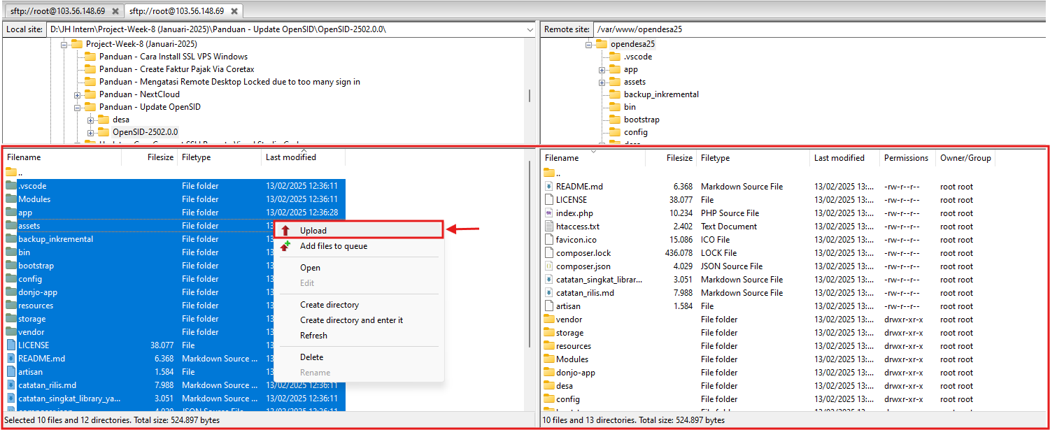 Transfer file update OpenSID